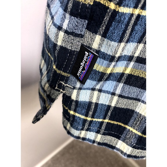 Patagonia Men's Short Sleeve Button Down Shirt Size XL Organic Cotton Blue Plaid - Picture 8 of 15